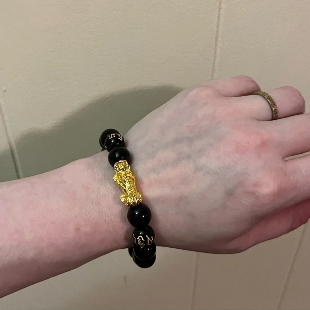 Feng Shui Pixiu Obsidian Bracelet